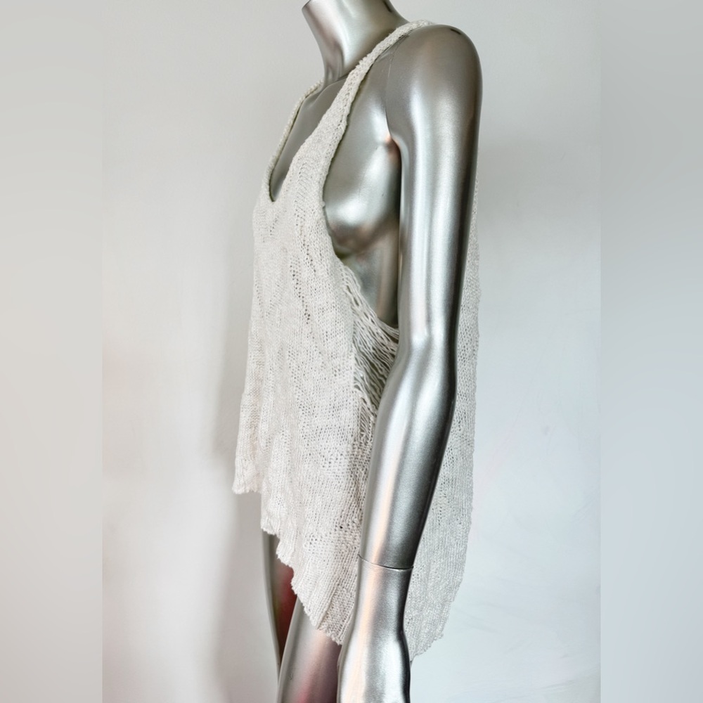 VICI dolls woven distressed knit tank top Ivory large - Picture 2 of 12